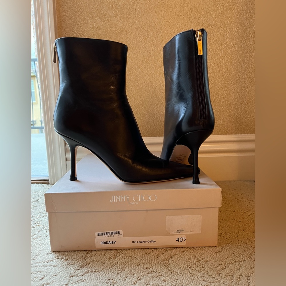 Jimmy Choo Boots Kid Leather Coffee